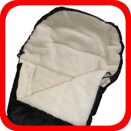 Baby Universal Fußsack, 100% Lammwolle, schwarz