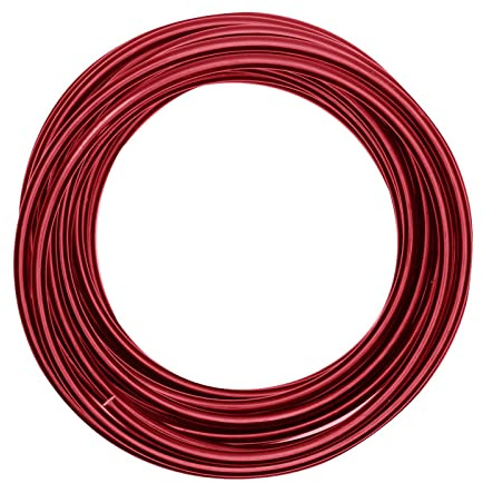 Vaessen Creative Fil Aluminium 10 m x 5 mm - Fil Métallique Oxblood (Rouge) - Fil de Fer Souple pour Loisirs Créatifs, Perlage et Fabrication de Bijoux