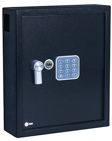 Yale YKB/550/DB1 Großer elektronischer Schlüsselschrank, für bis zu 100 x Schlüssel, inklusive nummerierten Racks, Lieferung mit 2 Override-Schlüsseln