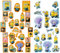 alles-meine.de GmbH 49 Set: Glitzer Aufkleber/Sticker - Minions Ich einfach unverbesserlich - selbstklebend - für Jungen & Mädchen/Erwachsene - Stickerset Kinder - z.B. f..