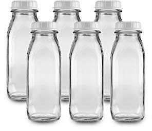The Dairy Shoppe 1 Pint Glass Water Bottle 17 Oz (6)