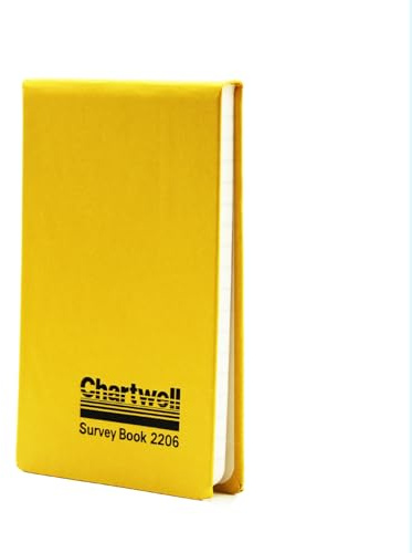 Exacompta - Ref 2206Z - Chartwell Casebound Field Survey Book - 106 x 165mm in Size, Excellent Strength When Wet, Ideal for Use Outside, Lined With 2 Lines, Yellow