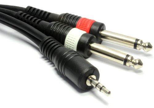 kenable PULSE Shielded 3.5mm Stereo Jack to 2 x 6.35mm Mono Jack Cable 3m [3 metres]