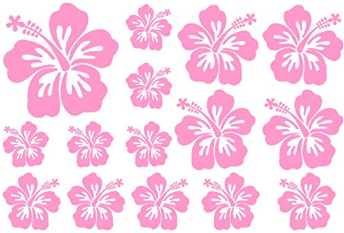 Samunshi® Hibiskus Aufkleber Creativ-Set Hibiskusblüten 30x20cm hellrosa