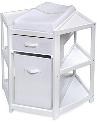 Badger Basket Windel Ecke Baby Wickelkommode mit und Korb, weiß