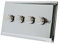 Slimline Polished Chrome 4 Gang Dimmer 400W - 10 Amp 4 Gang 2 Way 400W Light Dimmer Switch
