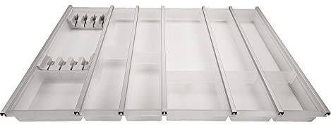 SOTECH 80 cm Cuisio Bac à Couverts Insert à Couverts Blanc translucide mit Bloc à Couteaux Range-Couverts de