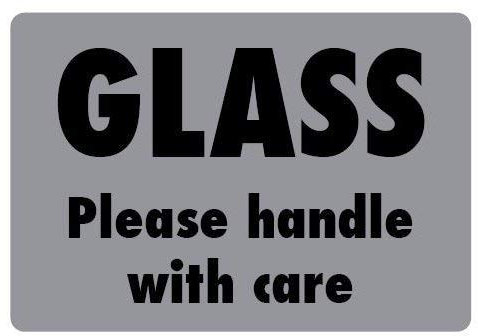 Price stickers Glas Bitte Handle With Care - 45 x 65mm