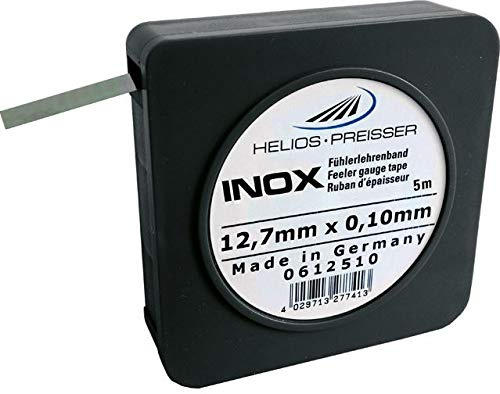 Helios-Preisser INOX-Fühlerlehrenband 5m x 12,7mm in Kassette 0,07 mm 0612507