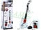 BSD Guitare électrique pour enfants HK9010D avec microphone, ampli et support réglable - Guitare jouet de 70 cm avec cordes en acier, compatible MP3 - Blanc