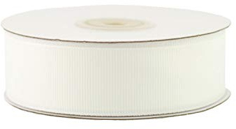 Creativery 25m Ripsband 25mm Schleifenband Deko Band Hochzeit Geschenkband Mattes Satinband Farbe Ivory Elfenbein 810