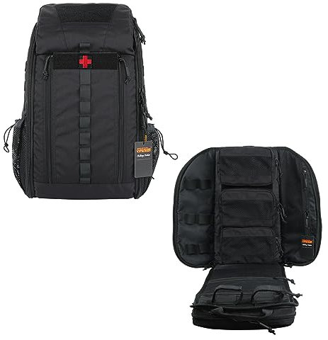 EXCELLENT ELITE SPANKER Medizinischer Rucksack Tactical Knapsack Outdoor Camping Survival Erste Hilfe (Schwarz)