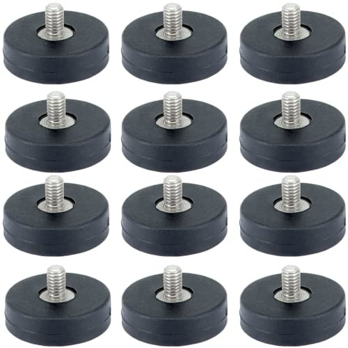 12 Stück Neodym Magnete Gummiert D 22mm Mit M4 Außengewinde 5 KG Zugkraft Topfmagnet Gummi Runde Magnete mit Gewinde