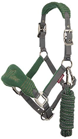 LeMieux Vogue Fleece-Halfter mit Führstrick in Hunter Green – Extra Polsterung, verstellbar an Bordstein- und Pollriemen – Voll