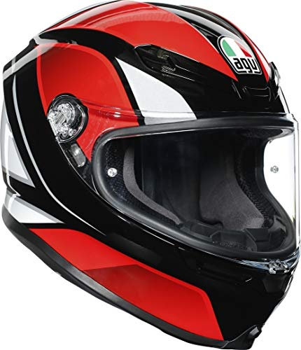 AGV Herren K6 Motorrad Helm, Hyphen Black/RED/White, XXL