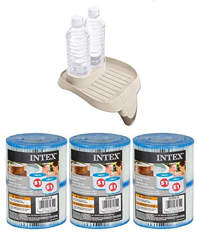 Intex Portabicchieri attaccabile/vassoio per rinfresco e filtri per piscina tipo S1 (confezione da 3)