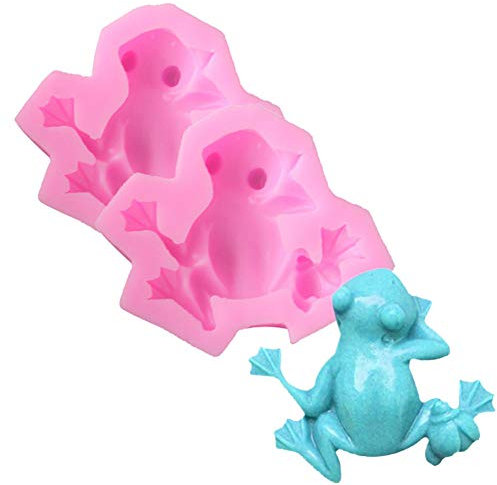 DUBENS 2 Stück Frosch Form Fondant Kuchen Silikon Form Schokolade Süßigkeiten Formen Cookies Gebäck Kekse Form DIY Kuchen Dekoration Backen Werkzeuge