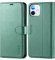 TUCCH Hülle für iPhone 12, iPhone 12 Pro Flip Case, Magnetische Handyhülle [Verdicktes TPU] [Standfunktion] [Kartenfach], Schutzhülle für iPhone 12/12 Pro (6,1 Zoll) Dunkelgrün