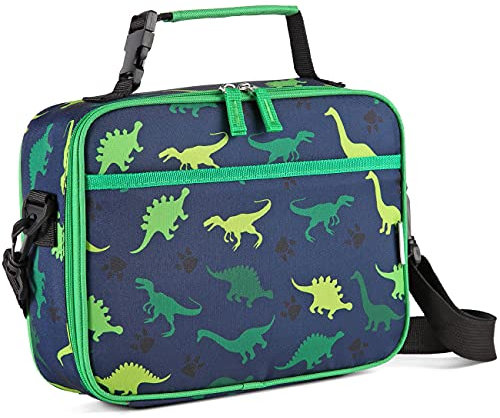 VASCHY Lunchtasche Kinder, Isoliert Kühltasche Lunch Tasche Kindertagesstätte Kindergarten Lunch Tote Bag für Jungen Mädchen Picknick Schule Dinosaurier