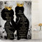 Omifly Rideau de douche afro-américain pour homme et femme, 152,4 x 183 cm (l x H), afro noir, reine roi, couronne dorée de luxe, citations inspirantes, ensemble de salle de bain aquarelle avec 12