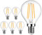 EXTRASTAR 6W E14 G45 LED Filament Bulb, SES Small Edison Screw Golf Ball Bulbs, 750LM, 57W Equivalent, 2700K Warm White Energy Saving, LED Vintage Glass Globe Bulbs, Non-Dimmable, Pack of 6