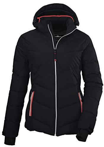 killtec Damen Steppjacke/Skijacke mit abzippbarer Kapuze und Schneefang KSW 289 WMN SKI JCKT, schwarz blau, 46, 37956-000