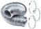 10m Long Flexible Aluminium Ducting and 3 Jubilee Clips Worm Drive, Tumble Dryer Hose AC Extension 127mm Dia. (5 inch Dia.) Bathroom Fan Kitchen Extractor Wide Application