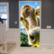 Türtapete Wandbildemoderne Kühe Blauer Himmel Und Weiße Wolken Tiere 3D Wohnzimmer Schlafzimmer Abnehmbar Selbstklebend Tür Poster Mauer Aufkleber Aufkleber Für Innentüren Kind 80 X 200 Cm