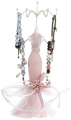 Hapivida Schmuckständer 27 x 10 cm Prinzessin Kleid Modellkleid Ohrring Halskette Ring Schmuckhalter Schmuck Modell Display Stand Organizer mit Drehbarer Halterung (Kleines Modell)