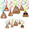 FANOST Poop Emoji Party Hängewirbel Dekoration, 24 Stück Emoji Folien Luftschlangen für Erwachsene/Kinder Geburtstagsparty Dekorationen, 50., 60., 70., 80. Ruhestandsparty Dekorationszubehör