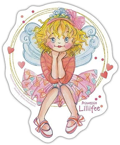 Spreadshirt Prinzessin Lillifee Im Kreis Sticker Aufkleber, 10 x 10 cm, Mattweiß