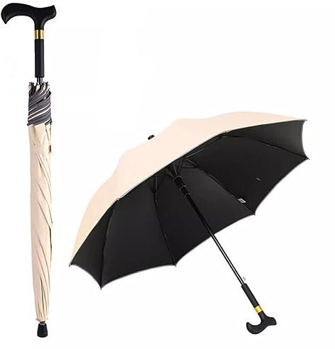 AVIITI Paraguas Bastón Para Caminar Al Aire Libre, Non Slip Ciudad-Safewalking Paraguas A Prueba De Viento Palo, Turismo Multifunción Muleta Paraguas Hombres Mujeres,D,83cm/32.6inch