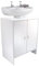 White Under Sink Bathroom Cabinet Free Standing Sink Bathroom Storage Unit, Basin Cupboard With Shelf W48 x H60 x D30cm