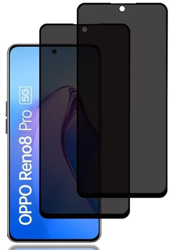 Verre Trempé Anti-Espion pour OPPO Reno 8 Pro 5G [2 Pièces], Protection D'écran Anti-Espion, Protecteur D'écran de Confidentialité, 9H Dureté, Anti-Rayures,Privacy Protecteur Écran pour OPPO Reno8 Pro