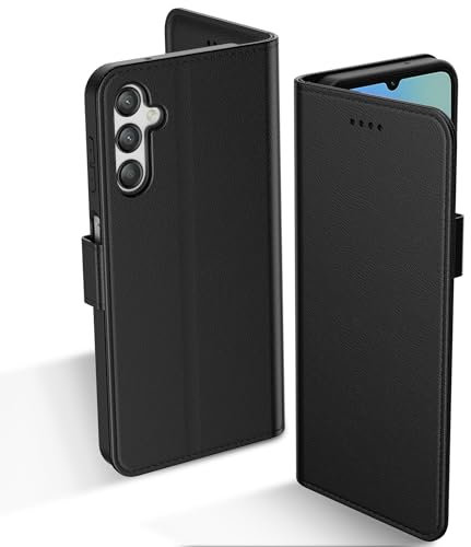 Aiziki Coque pour Samsung Galaxy A05s, Etui Protection Housse Premium en Cuir PU, [Pochette de Portefeuille] [Fermeture Magnétique] [Etui à Rabat]- Noir