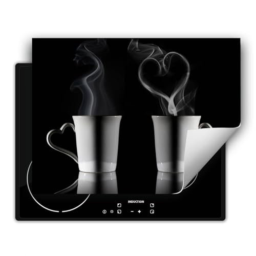 SMTDeco herdabdeckplatte Induktionsmatte herdabdeckung ceranfeld abdeckplatten für ceranfelder induktionskochfeld schutzmatte 70x52 cm Kaffee Schwarz