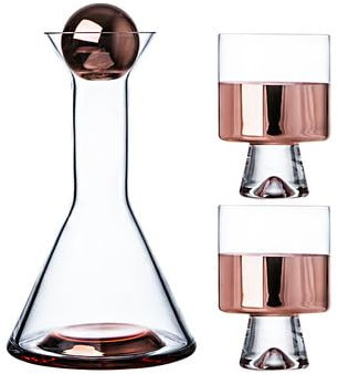 WAOCEO Jarra Juego de Jarra y Vaso de Agua, Juego de Copas de Vino de Cristal, Accesorios de Barra, Botella de Leche de Vino de Lujo con luz nórdica Jarra de Agua (Color : Rose Red)