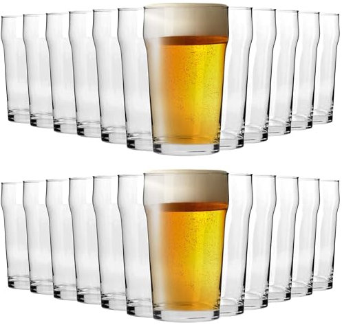 KIAPPO Biergläser Set 670 ml - 24 Stück Gläser für Bier - Lagerbiergläser - Weizengläser - Weißbierglas - Dunkles Bier Glaeser - Beer Glass - Bierkrug - Masskrug