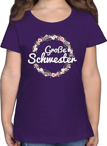 T-Shirt Mädchen - Große Schwester I Geschenk - 116 (5/6 Jahre) - Lila - große+Schwester+Shirt Tshirt Big Sister Geschenkideen+für+Geschwister sis Shirt Kind Geschwister t-Shirt,große