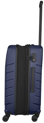 WENGER Pegasus Medium Hartschalenkoffer mit 4 Rollen, Trolley, Mittelgroß, 66 (79) l, Sicherheitsschloss, Damen Herren, Reisen Urlaub, Blau, 610851