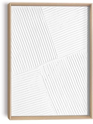 REINDERS Relief Wandbild, Diagonal, Wohnzimmer, Poster, Wanddeko, Room Decor, MDF, Weiß, 40 x 30