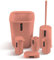 6 Piece Plastic Bathroom Accessory Set, With Soap Dispenser,Soap Dish,Toilet Brush,Waste Bin,Tooth Brush Holder/Cup, Solid Color Toiletries Set For Home Hotel,Orange,As Shown