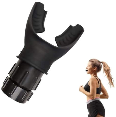 KOMUNJ Atemtrainer Lungentrainer, Atemtrainingsgerät für die Lungenkapazität, Atemübungen Trainer mit einstellbaren Widerständen zur Steigerung der Atemausdauer, Lungentrainer Sport, Schwarz