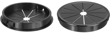 sourcing map 2Pcs Cable Grommets, Snap Bushing Grommet for Holes with 2.76(70mm) Mounting, Round Nylon Snap in Cable Desk Grommet for Cables and Cords Management, Black