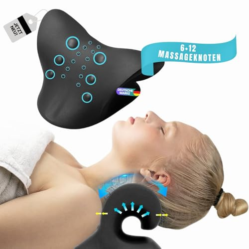 EZSIDE Nackenstrecker; Entspannungskissen für Nacken; Nackendehner für Nacken- und Schulterschmerzen, Schmerzlinderung bei Nackenschmerzen und Verspannungen; Nackenwolke (Schwarz)