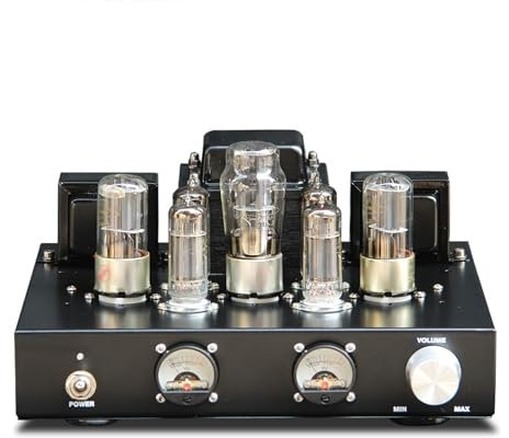 Tube Amplifier, Integrated Stereo Hybrid HiFi Vacuum Tube Class, HiFi Stereo Amplifier, 6.8WX2 RMS, with Transformer Anti-magnetic Cover, for Audiophile Music, Home Theater & Gaming