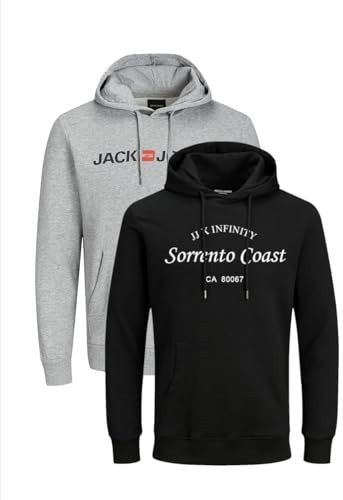 JACK & JONES Infinity Herren Hoodie Infinity Multipack 2er und 3er Pack Mehrstückpackung Kapuzenpullover (DE/NL/SE/PL, Alphanumerisch, M, Regular, Regular, Hill/ECORP 2er Pack 3)