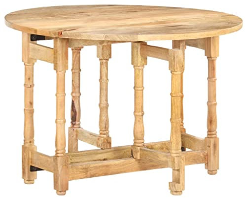 IBUQDDV Gartentische Kitchen Table Lounge Tisch Bartisch küche Esstisch Rund 110x76 cm Mango Massivholz für Esszimmer Küche Arbeitszimmer