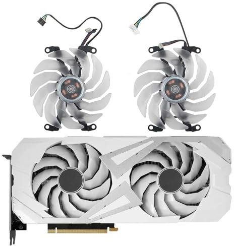 BDAKQJV Scheda Grafica RTX3060 RTX3060 Ti RTX3070 RTX 3070 Ti Video Card Fan for RTX 3060 3060Ti 3070 3070Ti Ex White Graphics Card Cooling Fan(2PCS Fan - 6Pin)