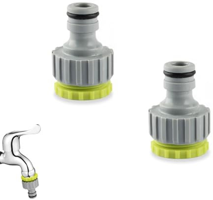 YCICHE Wasserhahn Adapter, 2 Stück Gartenschlauchanschluss Adapter, 1/2 Zoll 3/4 Zoll Kunststoff Schlauchanschluss, 2-in-1 Garten Schraubgewinde Hahnverbinder, für Wasserhahn Schlauch Anschluss